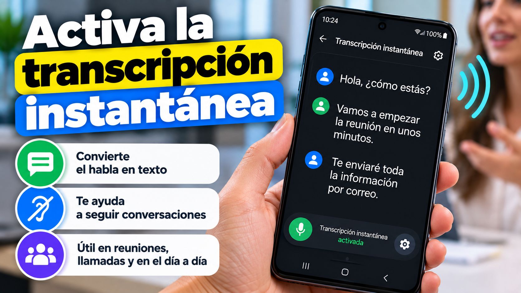 Activa la transcripción instantánea