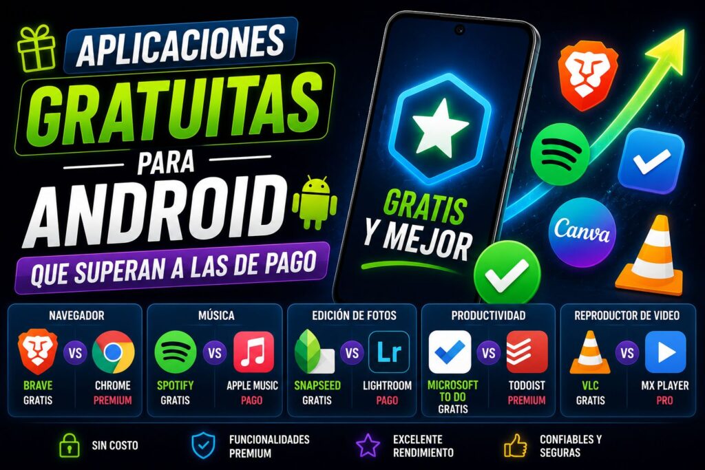 Aplicaciones gratuitas para Android que superan a las de pago